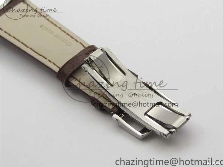 0321 Villeret 6654 SS Complicated Function OMF 1:1 Best Edition White Dial on Brown Leather Strap A6654 V Popular 7904